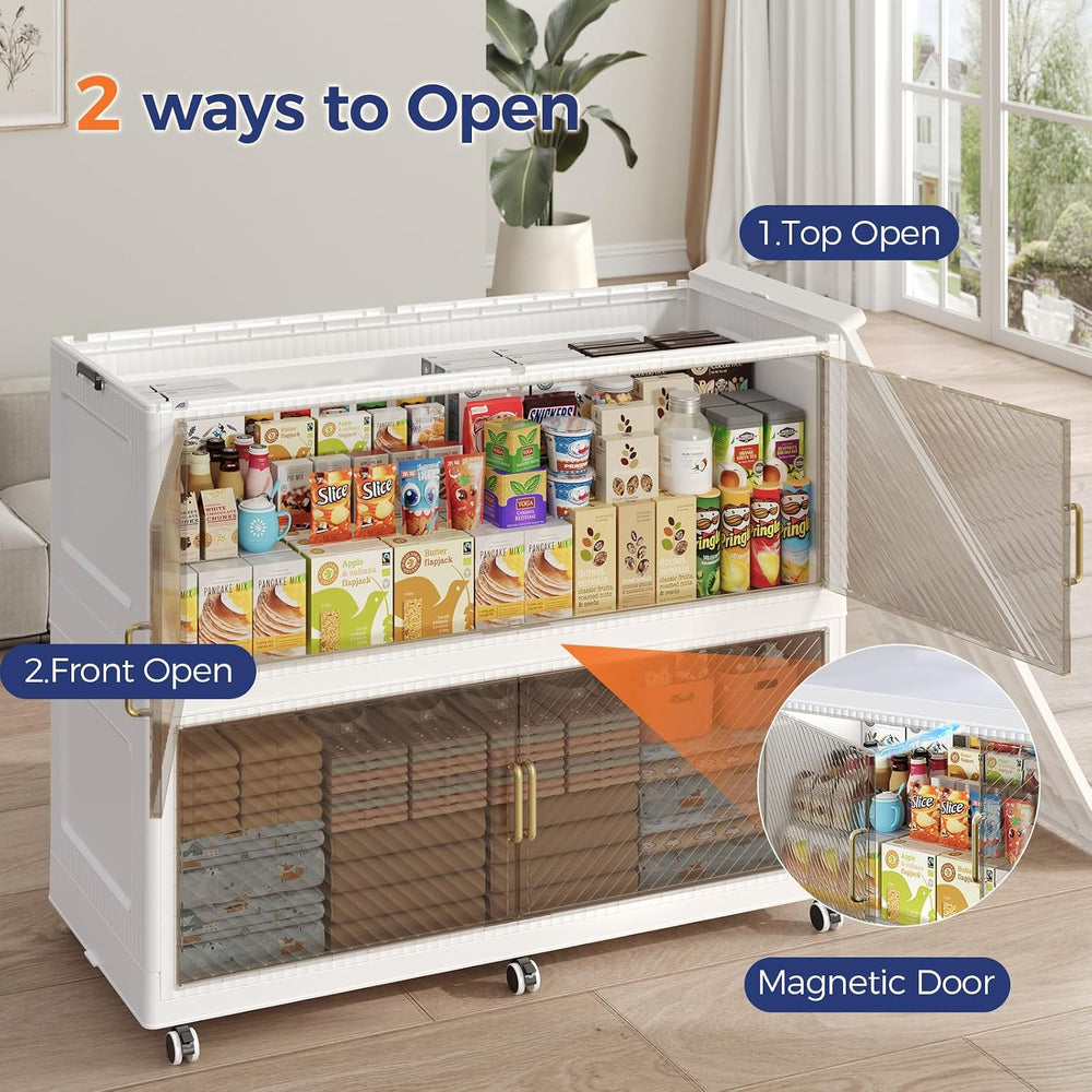 720QT Storage Bins with Lid Extra Large Stackable Closet Organizer Plastic Co...