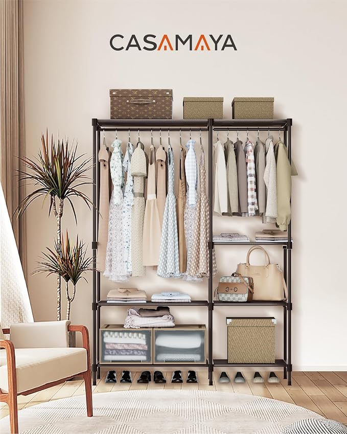 Clothes Rack, Portable Closet, 44.9 Inch Large Capacity Wardrobe Closet