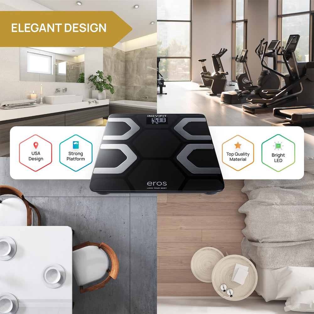 INEVIFIT EROS Bluetooth Body Fat Scale Smart BMI Highly Accurate Digital Bath...