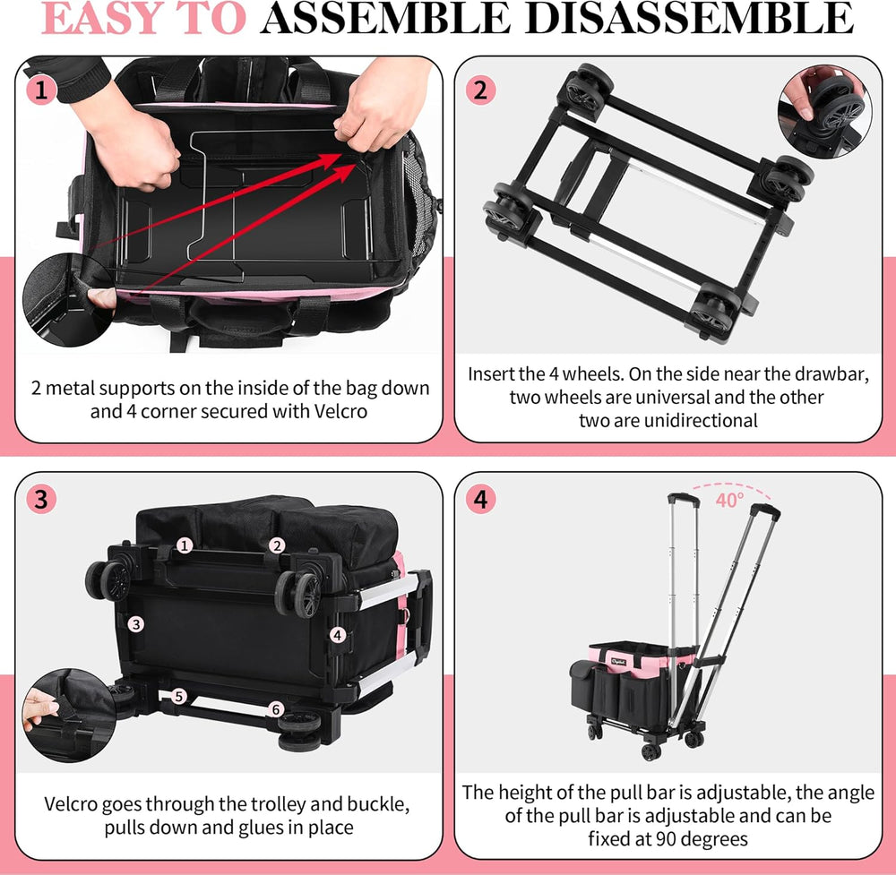 Chyaidach Rolling Cleaning Caddy, Cleaning Supplies Organizer with Trolley, W...
