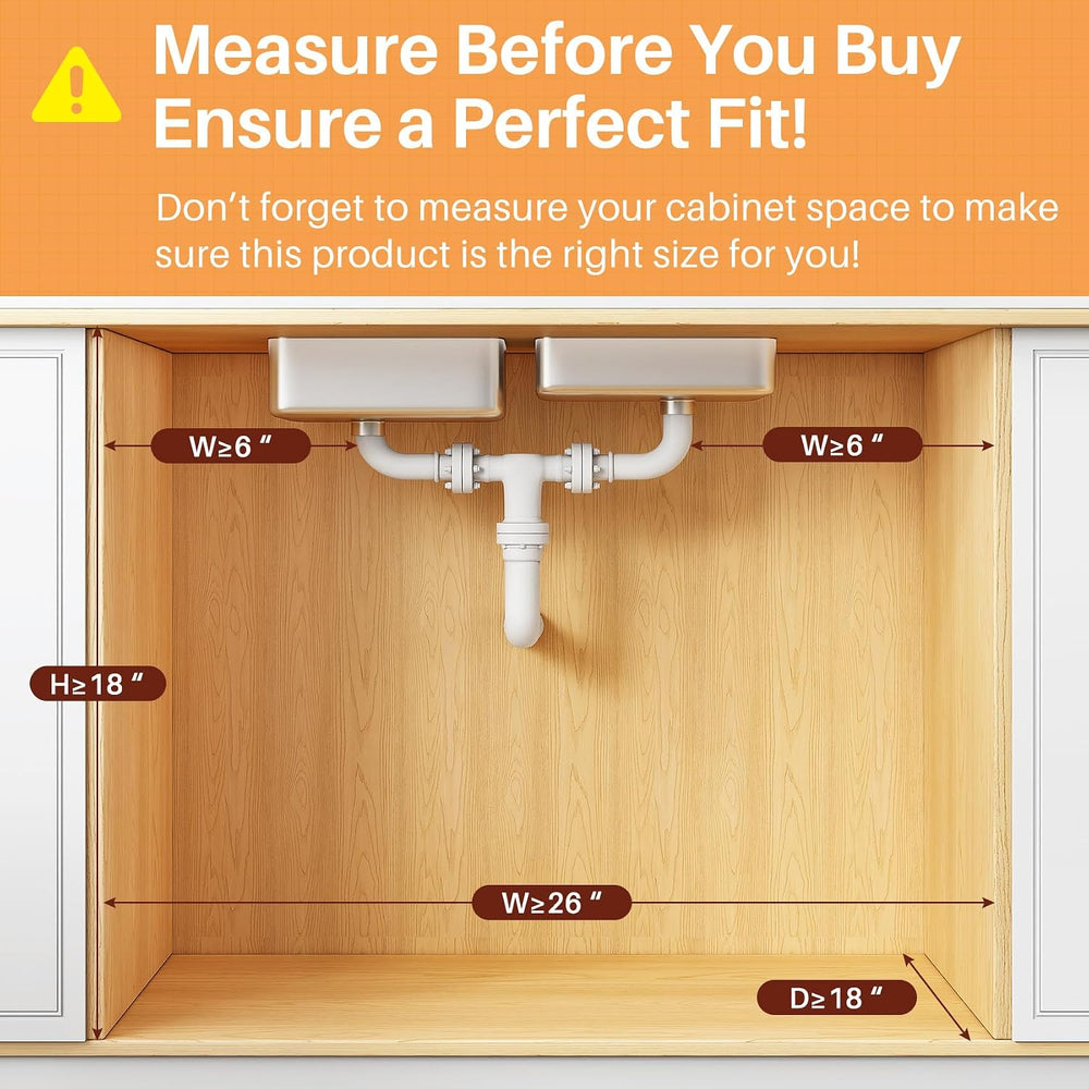 PXRACK Under Sink Organizer, 1-Pack 3-Tier Height Adjustable Thickened Metal ...