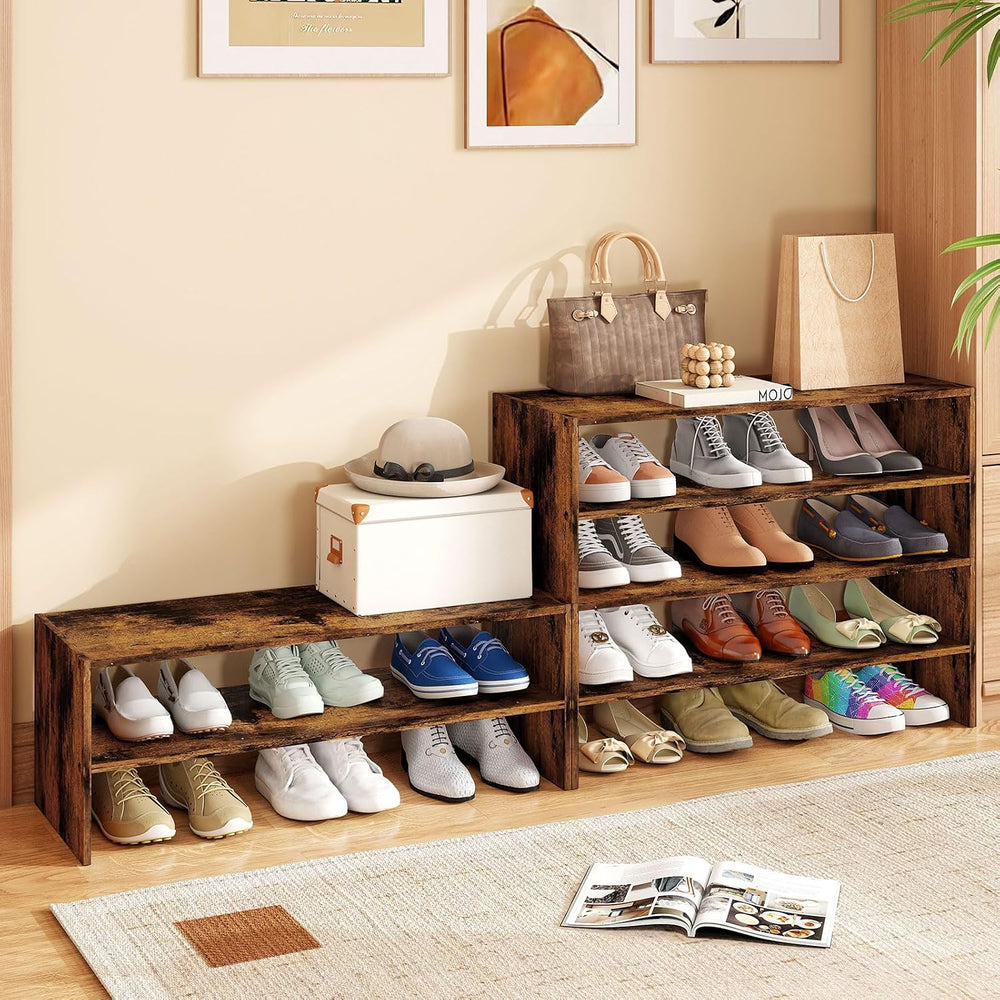 LDAILY 6-Tier Shoe Rack, Freestanding Stackable Shoe Organizer for 18 Pairs, ...