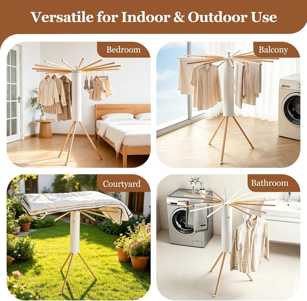 Clothes Drying Rack Tripod, Floor‑Mounted Garment Rack, Portable Drying