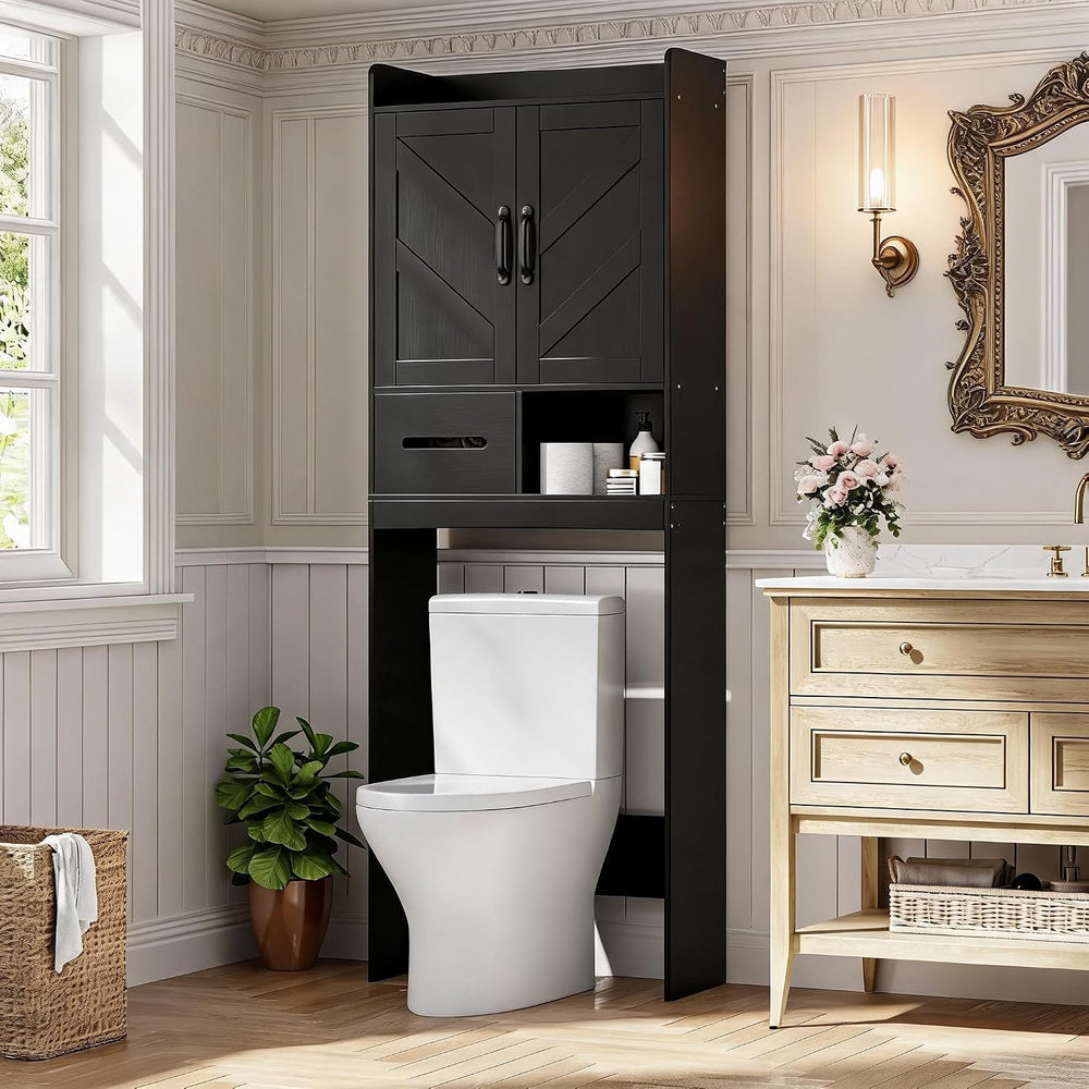 23.6''W Over the Toilet Storage Cabinet, Doors, Adjustable Shelve