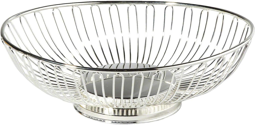Elegance Nontarnish Silverplated Wire Bread Basket 11" | Decorative Oval...