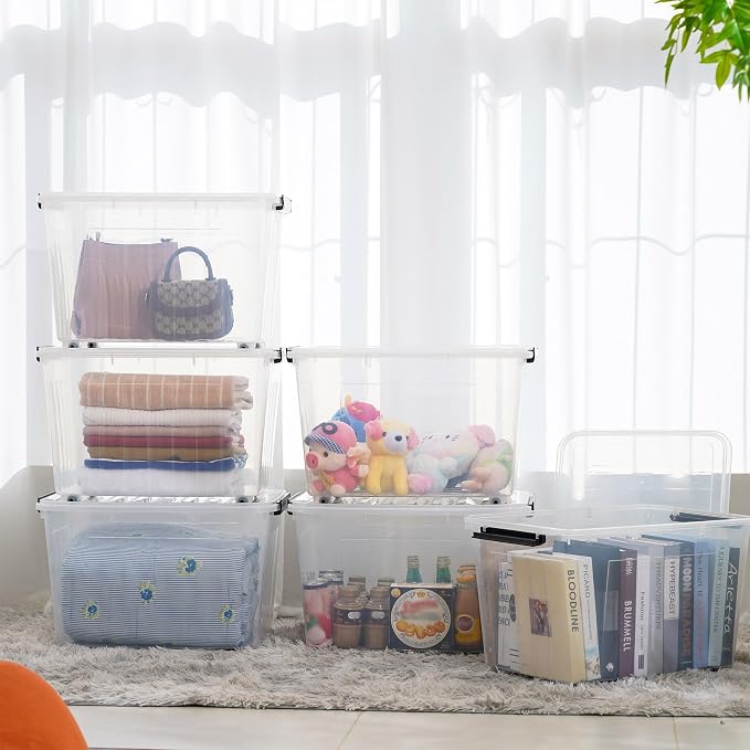 Citylife 82 QT Clear Plastic Storage Bins (4-Pack)