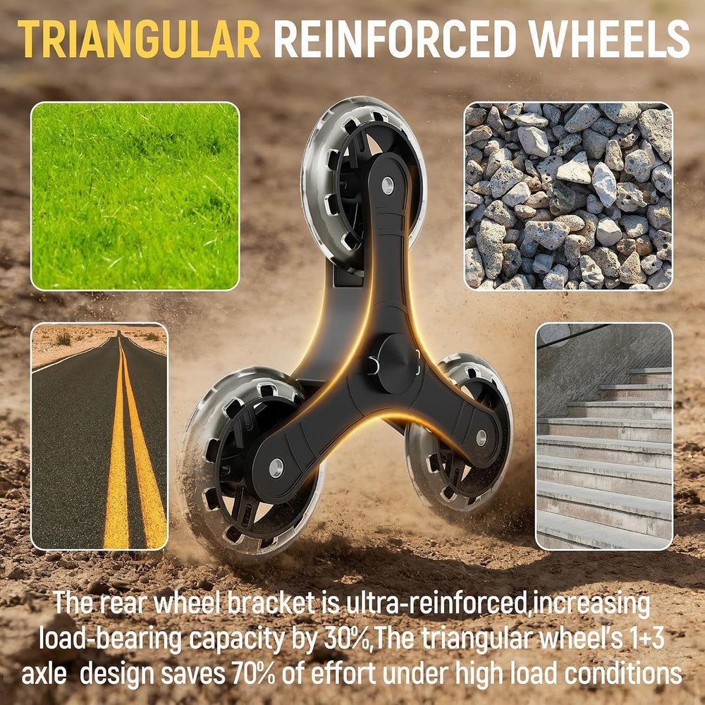 Upgraded Stairs Climbing Cart with Triangular Wheels, Folding Utility Cart