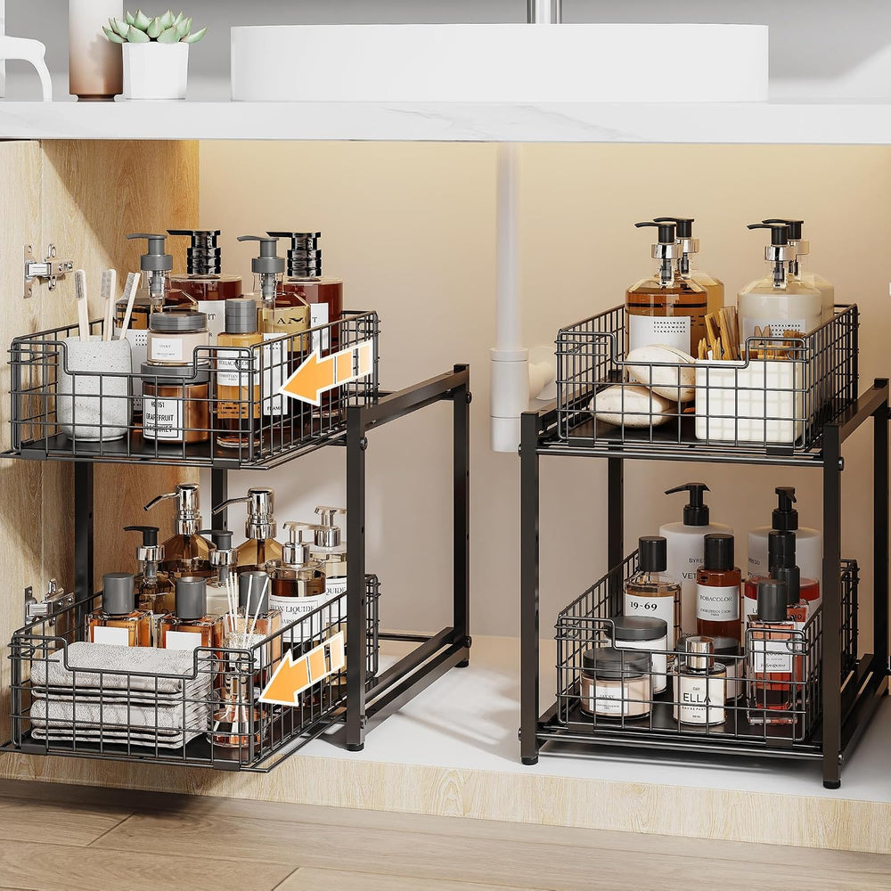 Under Sink Organizer, 2-Tier Pull Out Cabinet Organizer