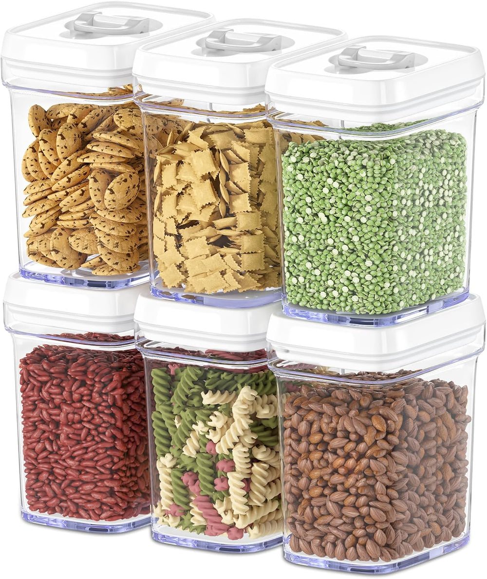 DWËLLZA KITCHEN Airtight Food Storage Containers for Pantry With White Lids 1...