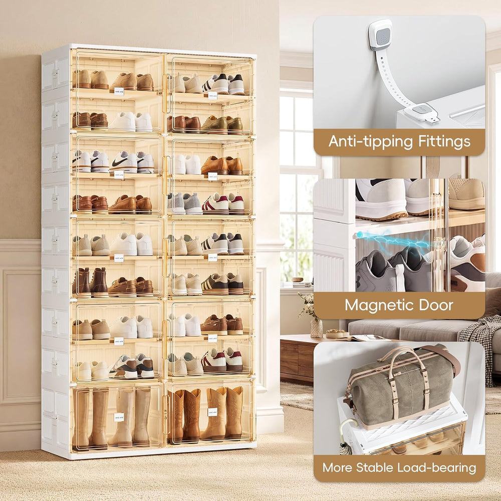 JEKO&JEKO 5 Tiers Foldable Boot and Shoe Storage Rack Cabinet for Closet ...