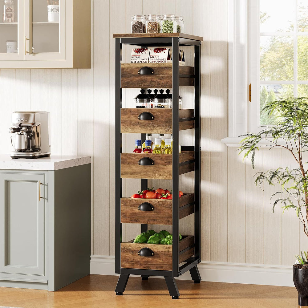 Tribesigns 5-Tier Narrow Kitchen Stand Fruit and Vegetable Storage Rack