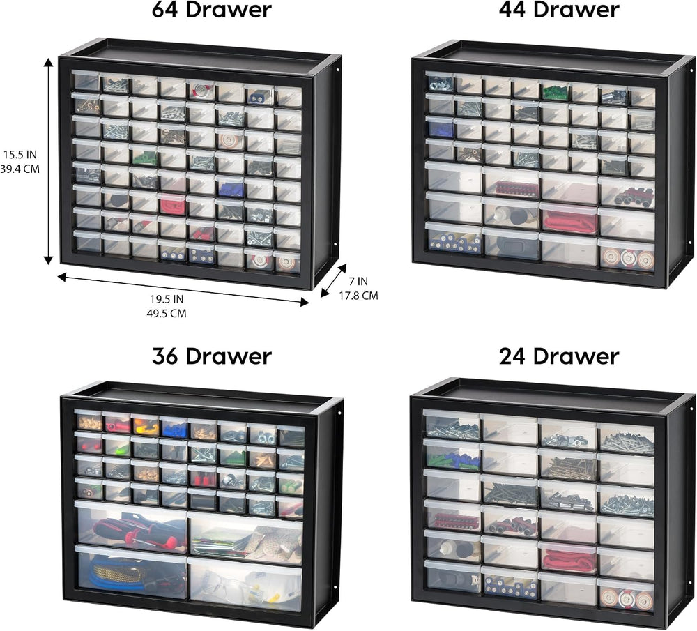 IRIS USA 44-Drawer Small Parts Storage Cabinet, Crafts, Made in USA, Black