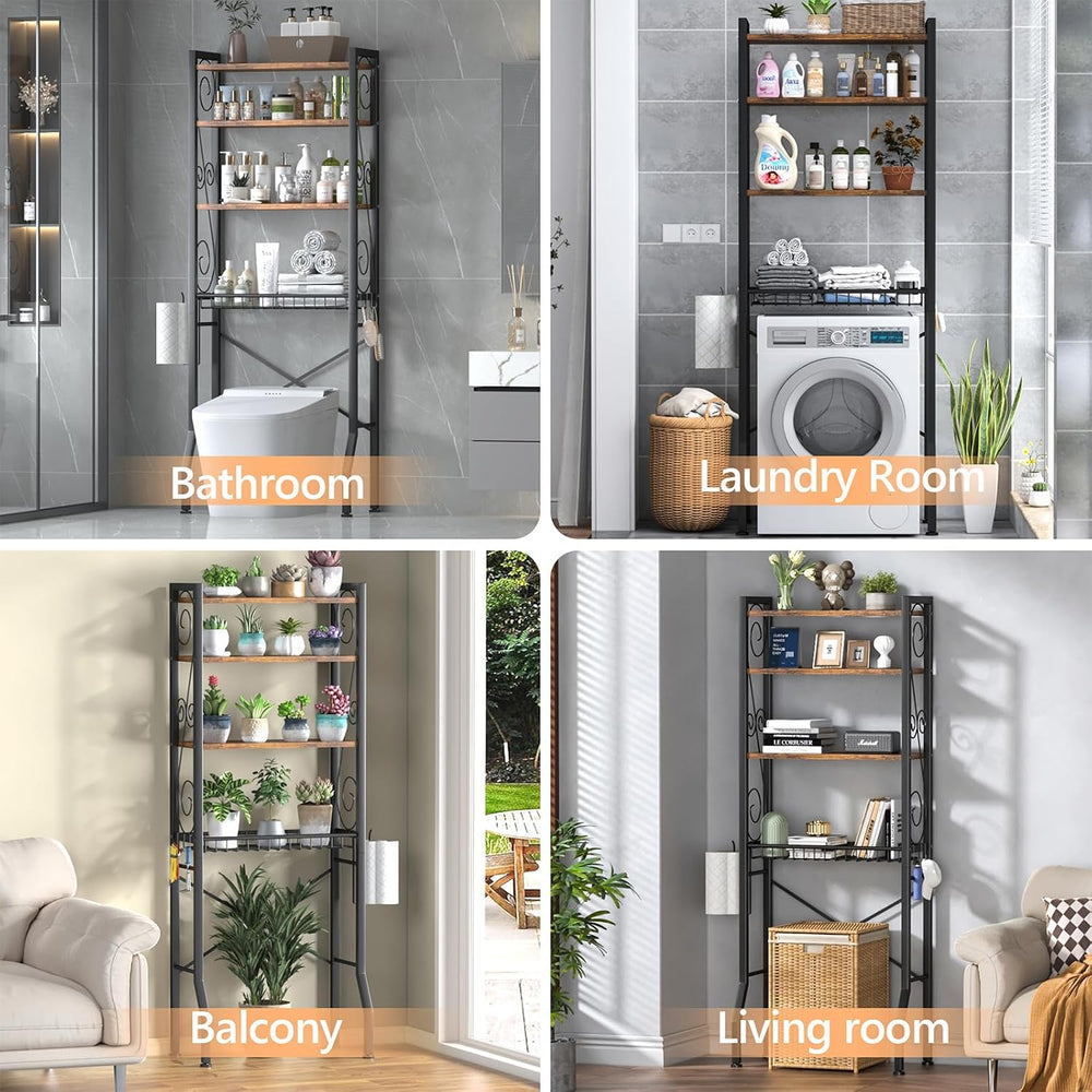 Aduanbang 4 Tier Over The Toilet Storage Rack, Bathroom Organizer Shelf with ...