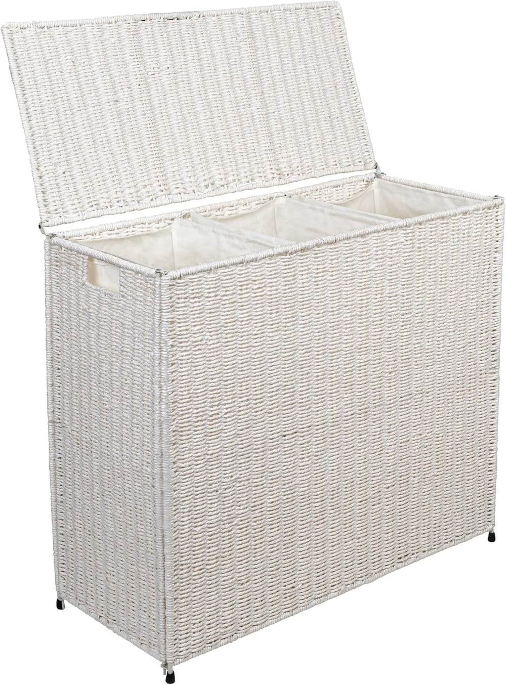 Household Essentials 3 Compartment Laundry Sorter, Wicker Laundry Sorter
