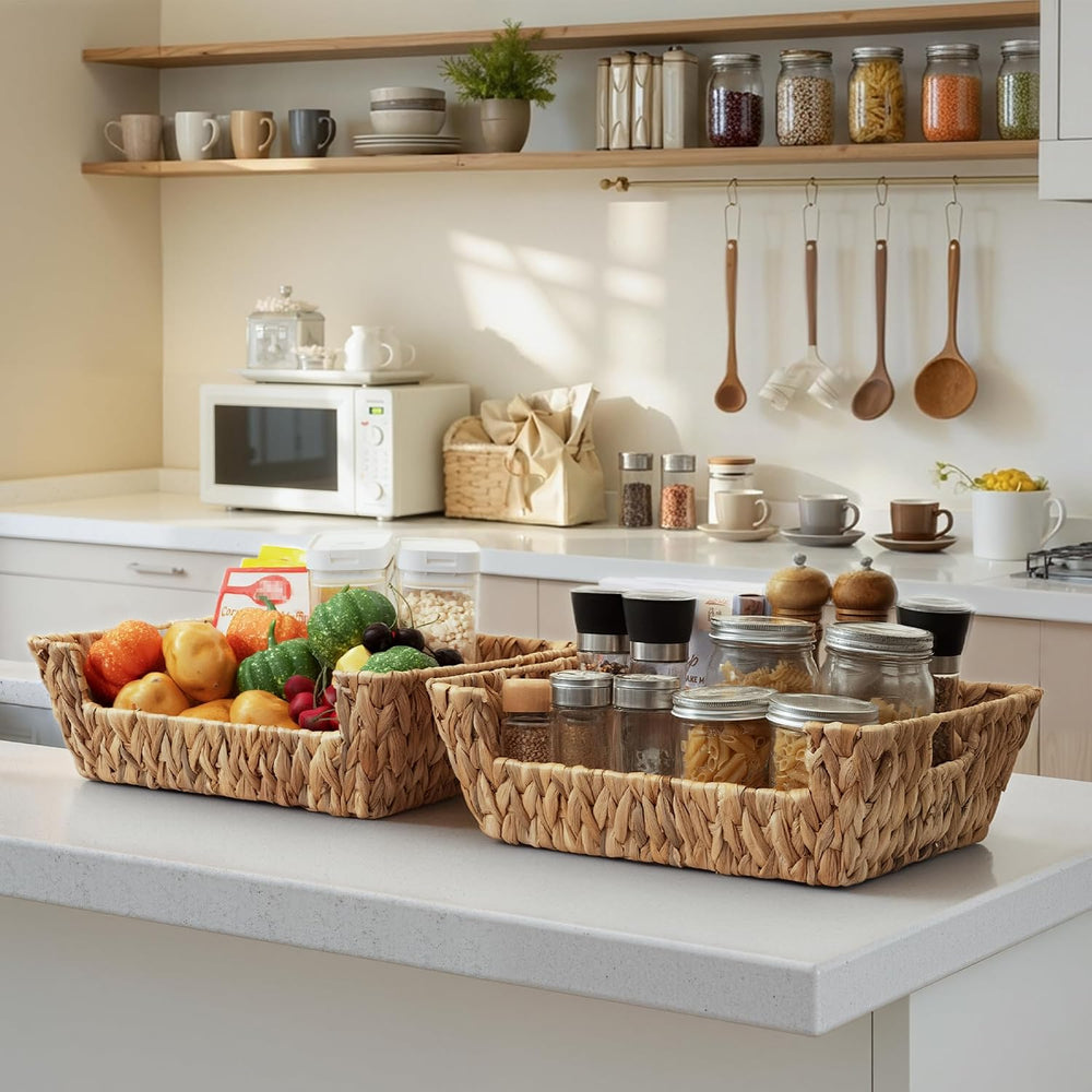 StorageWorks Pantry Baskets for Organizing, Large Wicker Baskets, 2 Pack