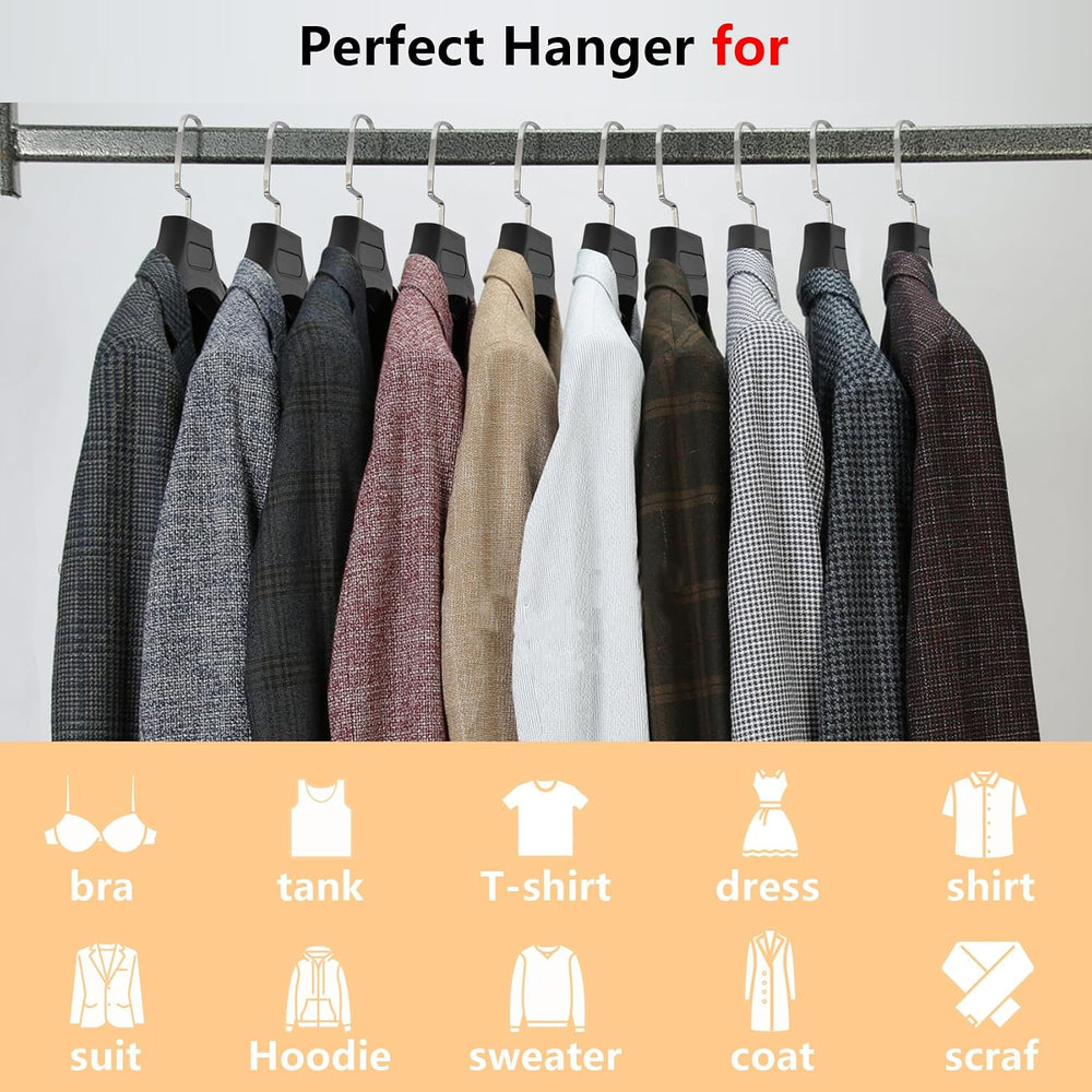 DEDU Suit Hangers for Men 15 Pack, Extra Wide Suit Hanger Non Slip Width 17.7...