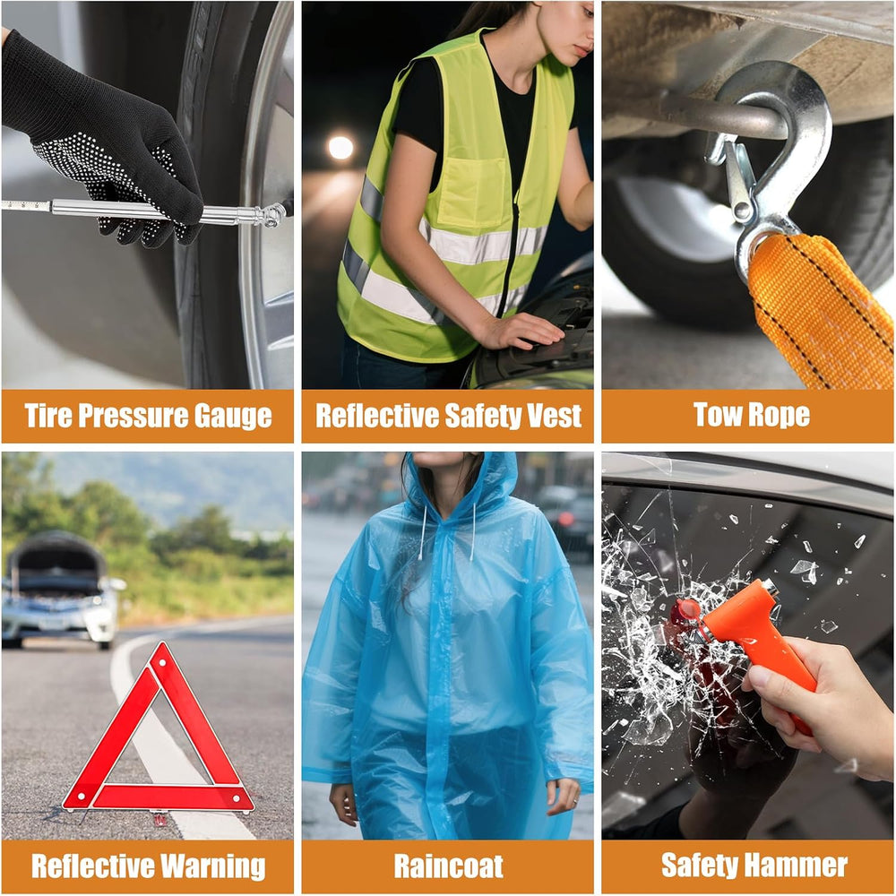 Roadside Emergency Kit with Scissor Jack for Car Safety Kit Emergency Roadsid...