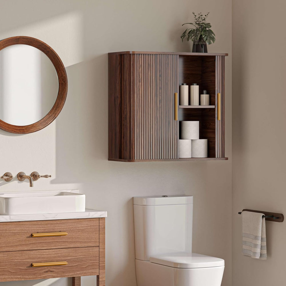 FIMELLO 29.5" W Bathroom Wall Cabinet, Laundry Room Cabinets Wall Mounte...