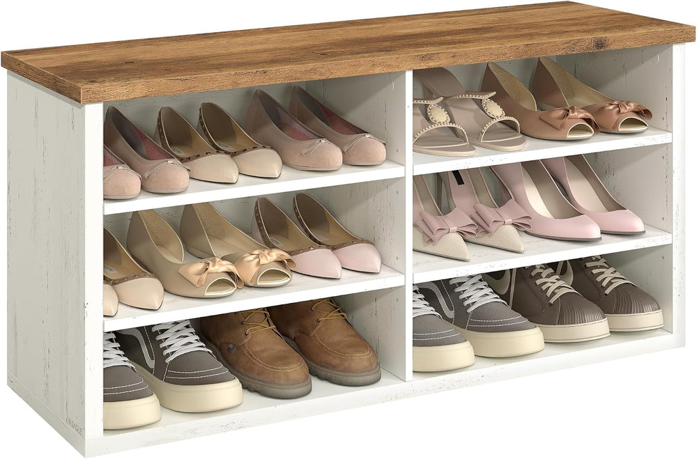 VASAGLE Shoe Bench, Storage Bench, 11.6 x 39.4 x 19.7 Inches