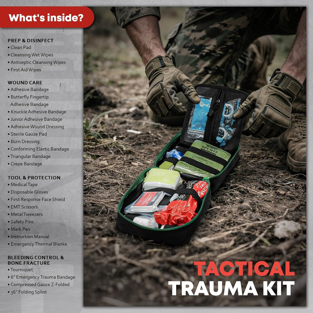 Survival First Aid Kit - IFAK Trauma Kit with Trauma Bandage, Splint, Tourniq...