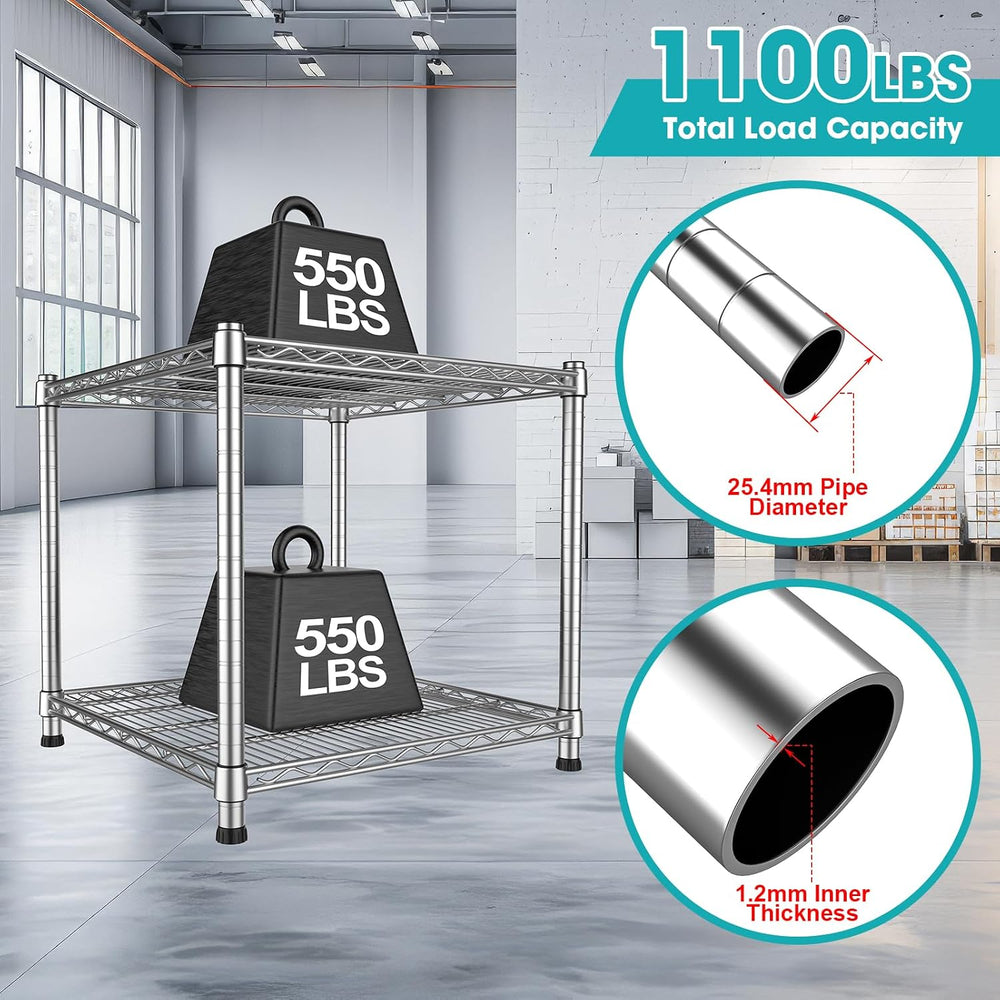 24" Depth Heavy Duty Steel Wire Shelving Rack Adjustable Rustproof Metal...