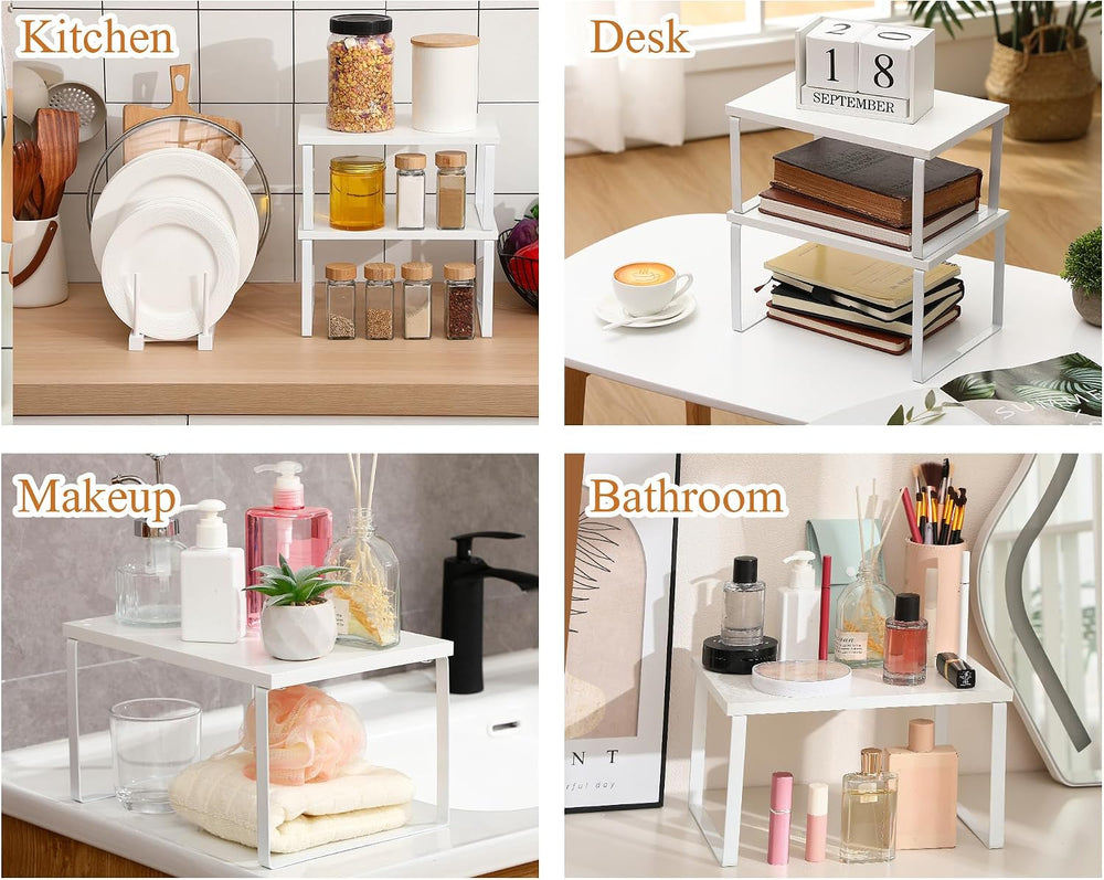 4 Pcs Kitchen Organizer Accessories Set for Cabinet, White, 11.8 x 7.9''