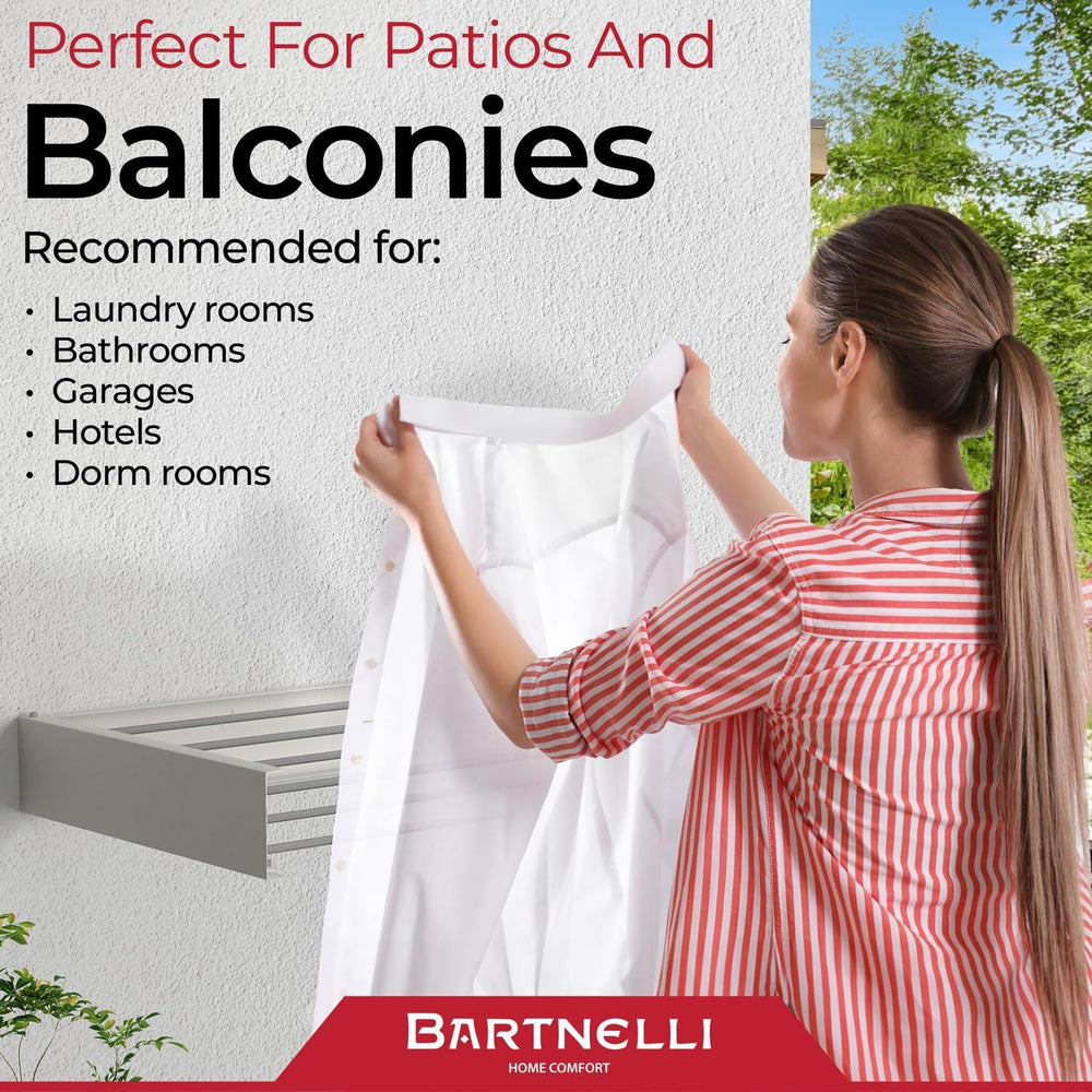 Bartnelli Wall Mounted Laundry Drying Rack for Clothes | Made in Europe with ...