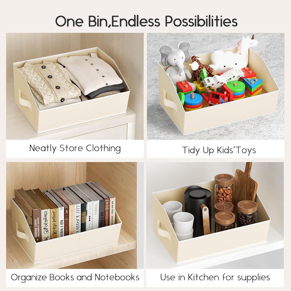 Homsorout Large Closet Organizers and Storage Bins - 8 Pack Trapezoid Storage...