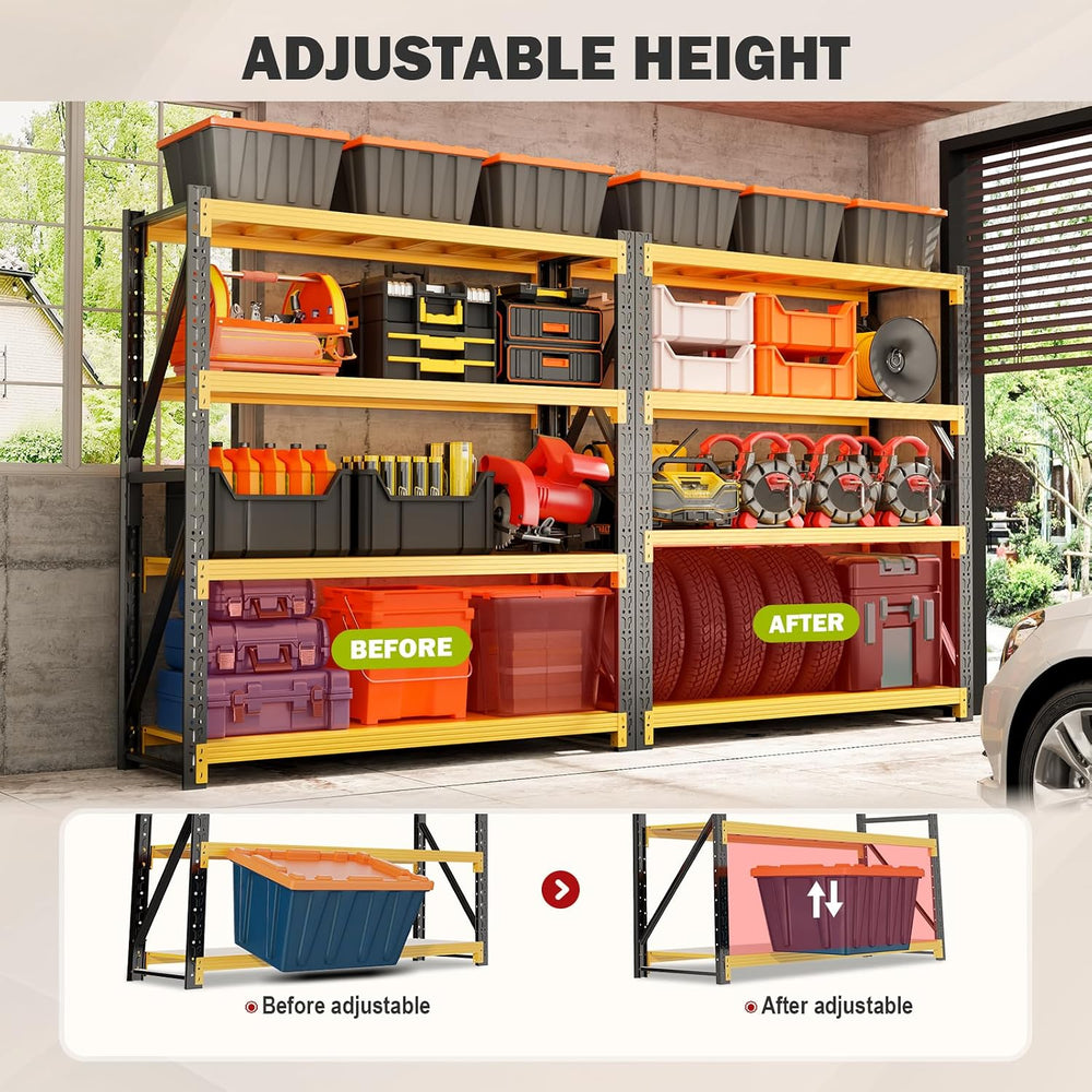 60"W x 20"D x 79"H Storage Shelves, 5000LBS Heavy Duty Metal S...