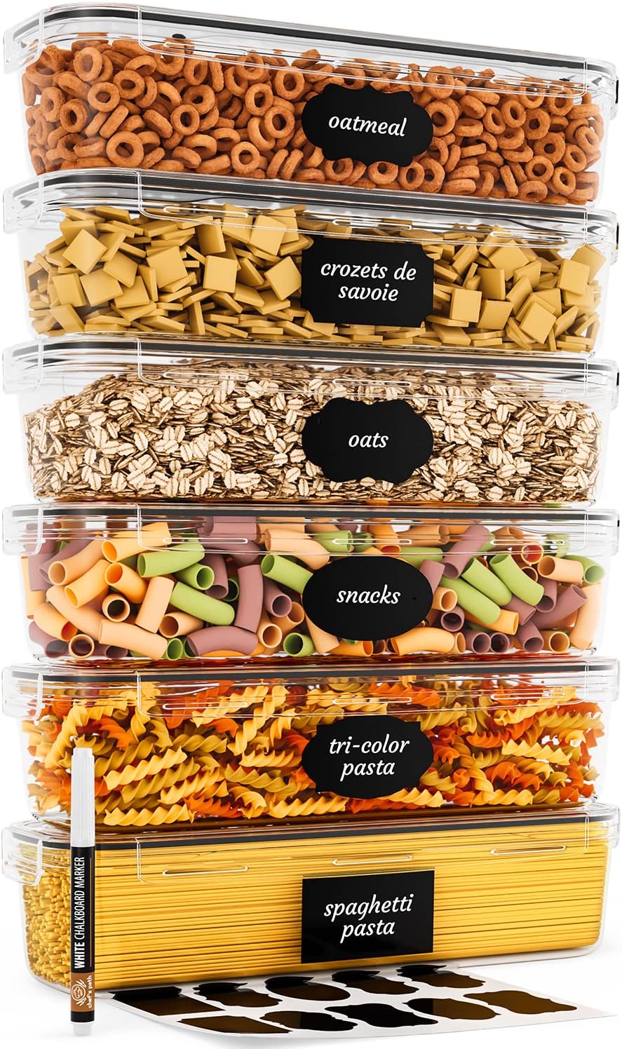 Chef's Path Airtight Food Storage Container Set (Set of 6) - Ideal for Pa...