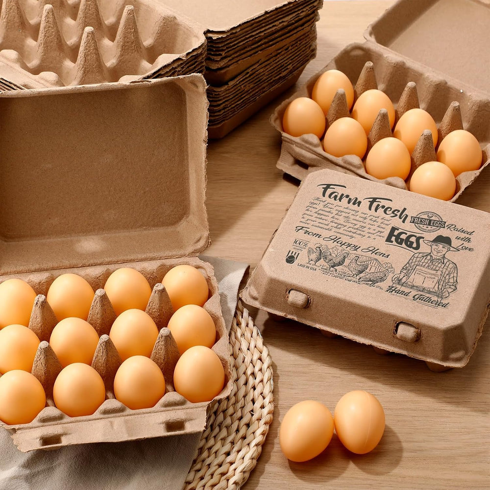 Honeydak 100 Pcs Egg Cartons Bulk 12 Count 3x4 Style Pulp Paper Egg Tray Doze...