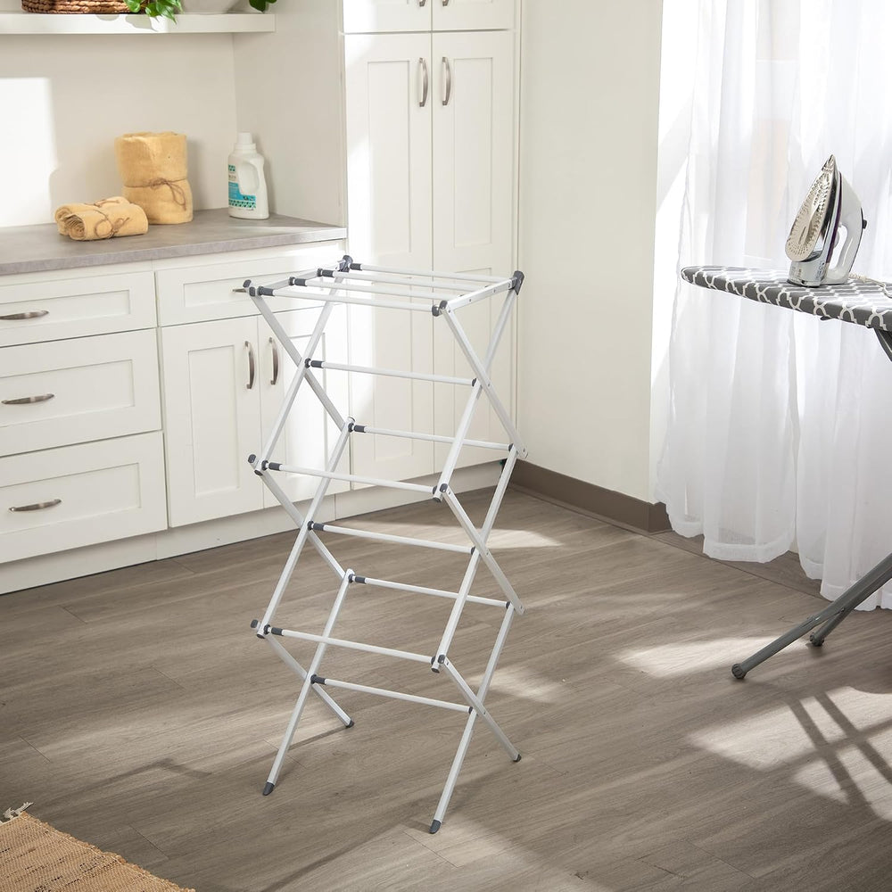 Gibson Home Clothes Drying Rack, Foldable Expandable Laundry Rack, White