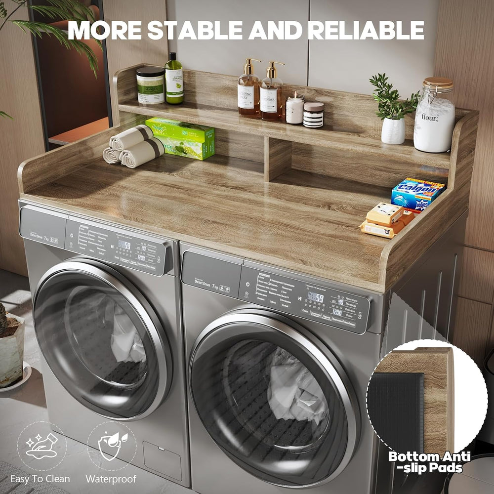 2-Tier Washer and Dryer Countertop with 2.75" H Guard,54" W x 27.5&...