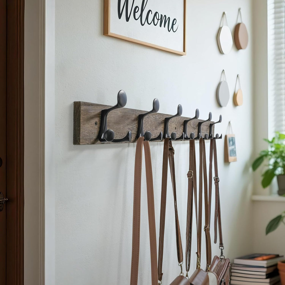 WEBI Coat Rack Wall Mount,36" Solid Wood Coat Hooks Wall Mounted Coat Ha...
