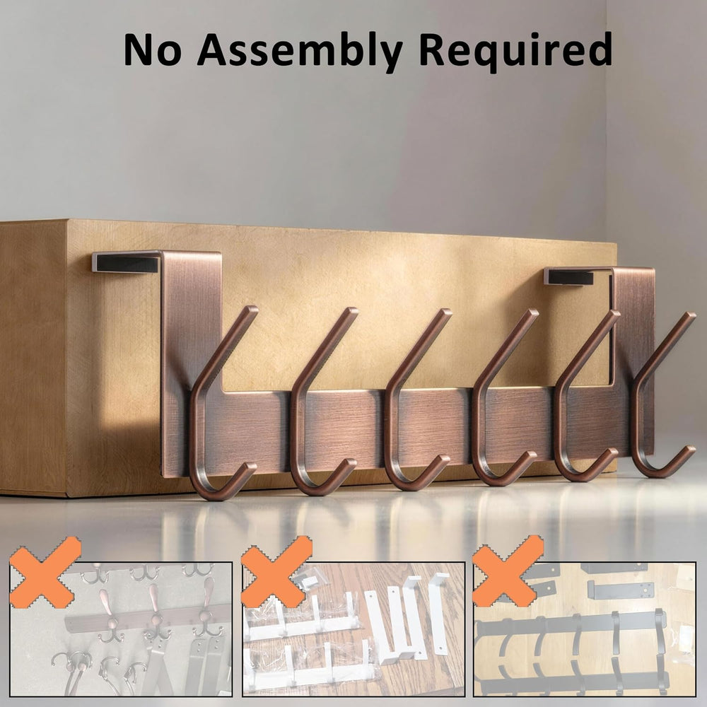 Dseap Over The Door Hook Hanger - 6 Hooks Over Door Coat Rack for Hanging Clo...