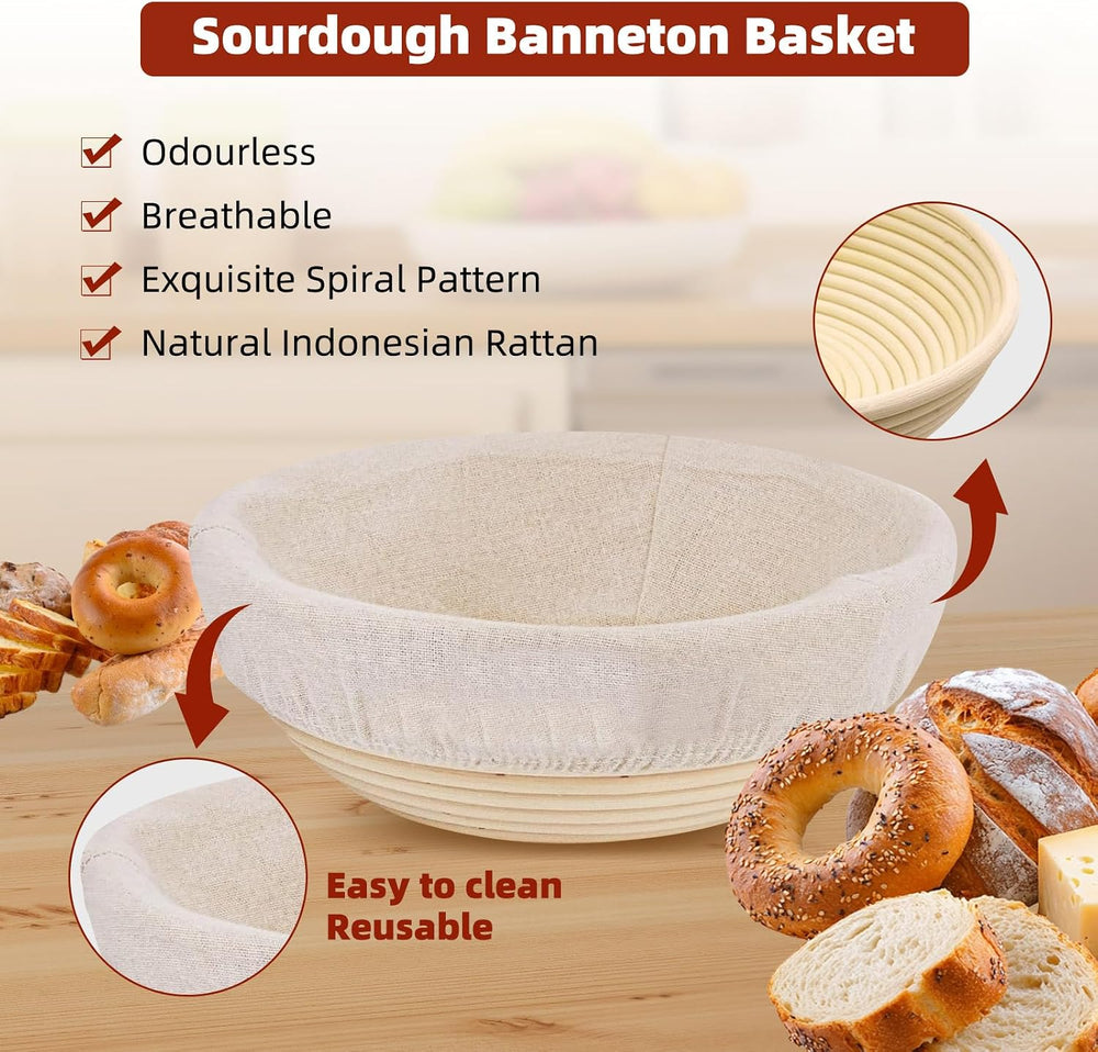 Bread proofing baskets for sourdough 19-Piece Set ，9" Round & 10&quo...