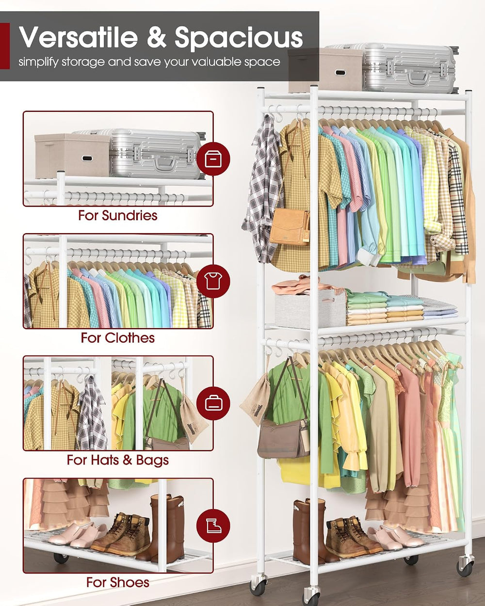 Sakugi Clothes Rack - 33.0" x 12.2" x 79.5" Clothing Rack with...