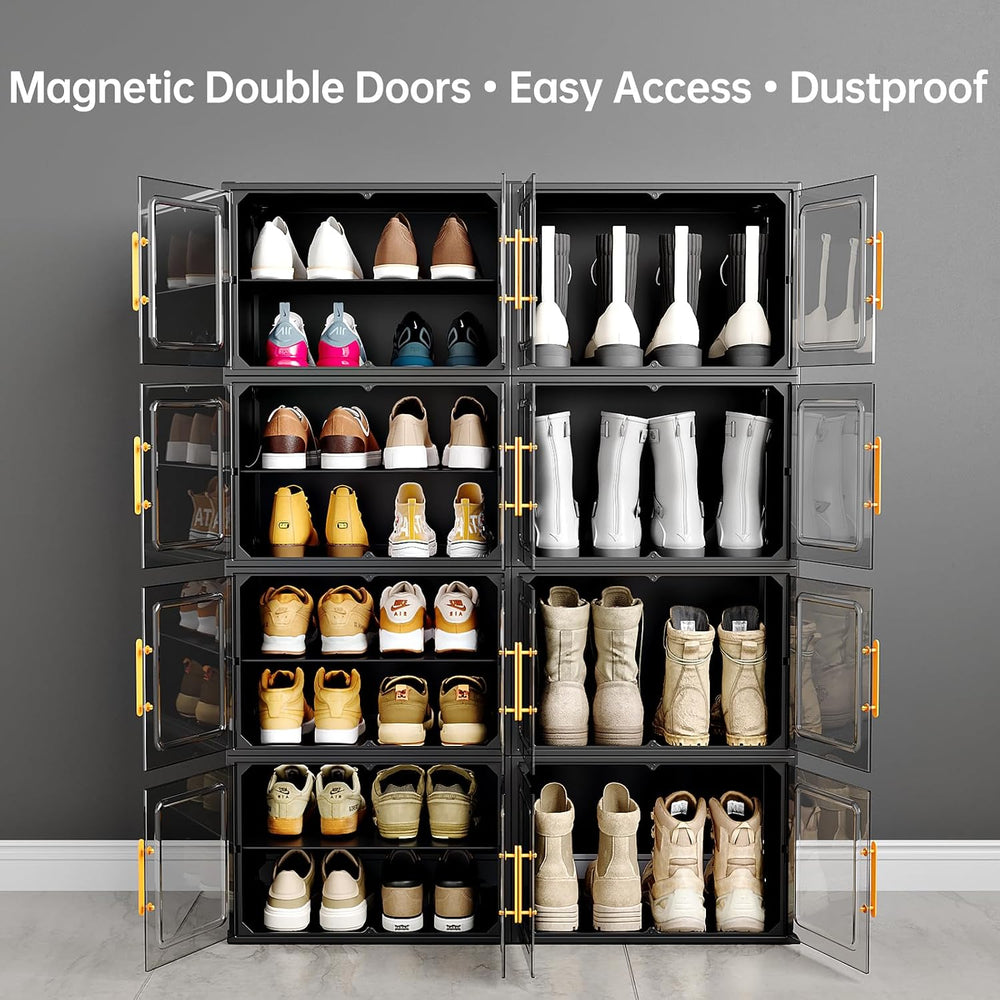 MAGINELS Expandable Shoe Rack Cabinet with Door (32 Pairs)
