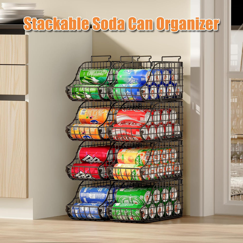 Sonyabecca 4-Pack Stackable Can Rack Organizer for Kitchen Pantry