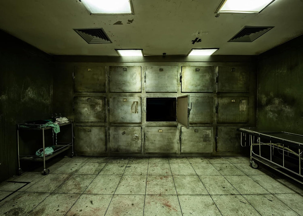 BELECO Old Abandoned Hospital Backdrop Fabric 9x6ft Gloomy Hospital Morgue In...