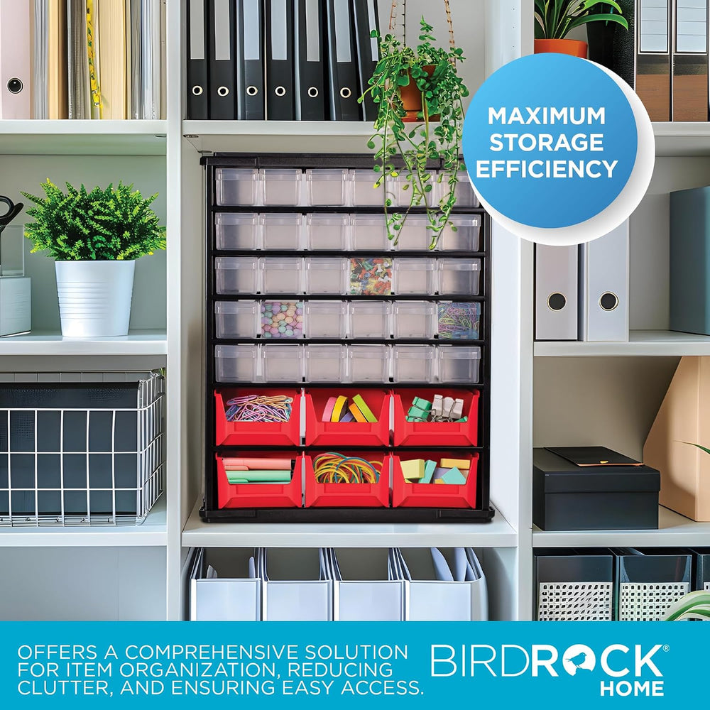 BIRDROCK HOME Craft Organizer Bin with 36 Drawers | Heavy-Duty Metal Hardware...