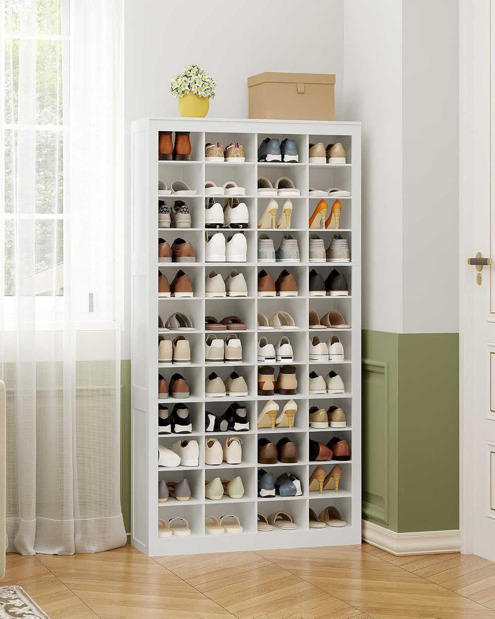 Hzuaneri Shoe Storage Cabinet, 48 Pairs Free Standing Closet Organizer