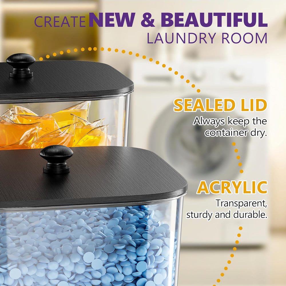 Moforoco 5+1Pack Laundry Pods Container, Clear Laundry Room Organization Cont...