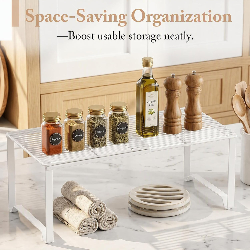 Extendable Metal Wire Shelf Organizer - Adjustable 15-24.4in Length, Stackabl...