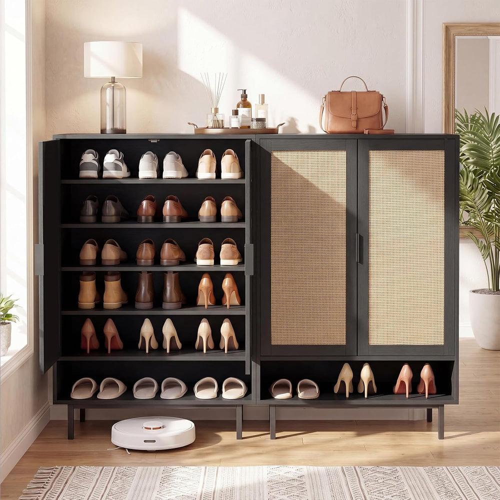 LOKO Shoe Storage Cabinet, Freestanding Hidden Shoe Cabinet (Black)