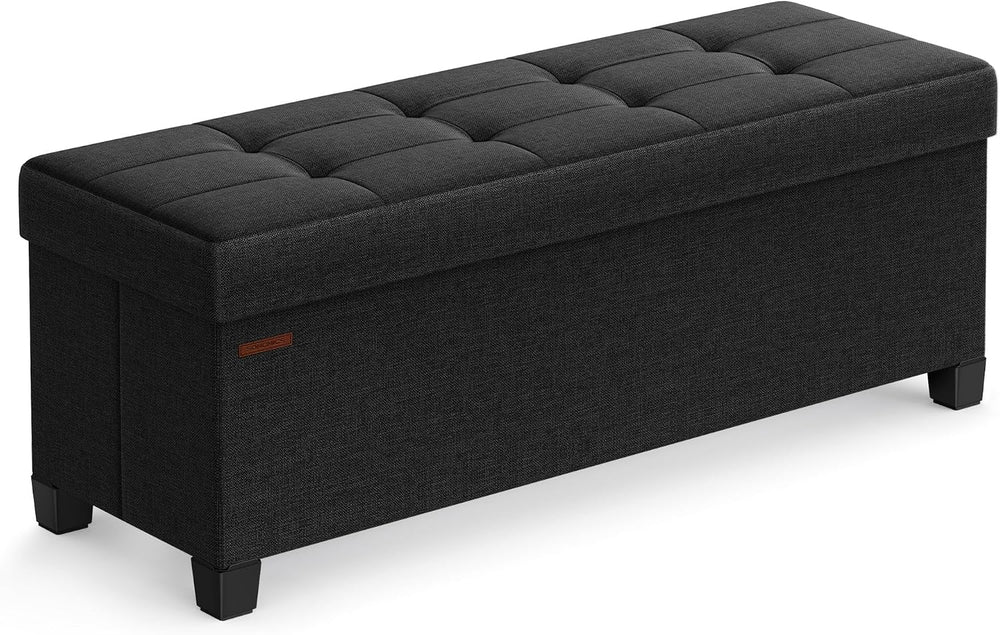SONGMICS Storage Ottoman Bench, Foldable Foot Rest