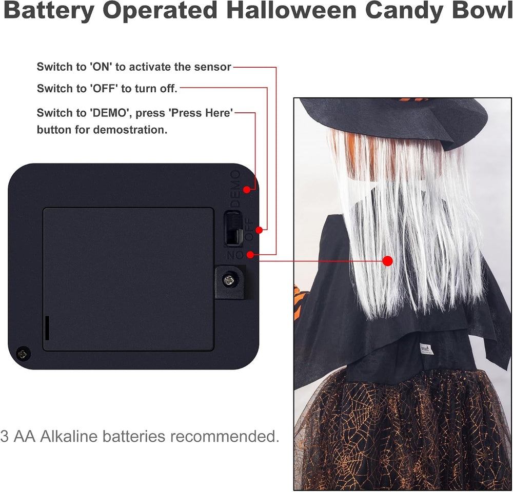 ITART 4.5ft Animated Pumpkin Scarecrow with Candy Bowl Prop Pumpkin Halloween...