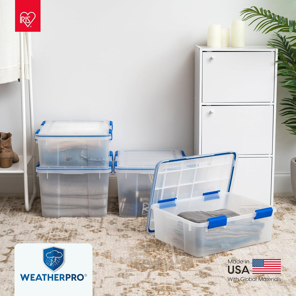 IRIS USA 3-Pack Storage Bins With Gasket Lids, 16-Quart Capacity, Clear