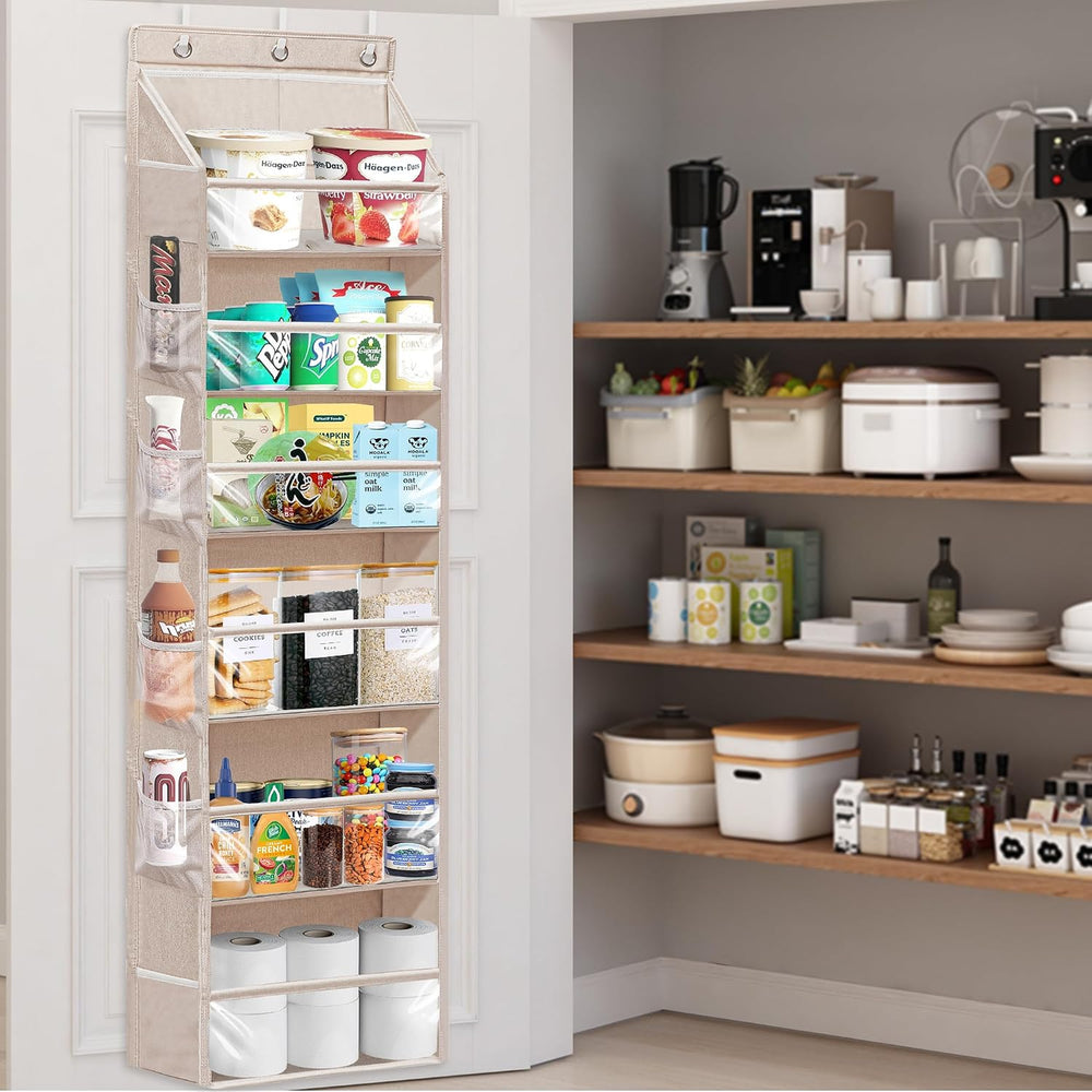 Over Door Organizer with 6 Extra Large Pockets 12 Side Pockets, Sturdy Closet...