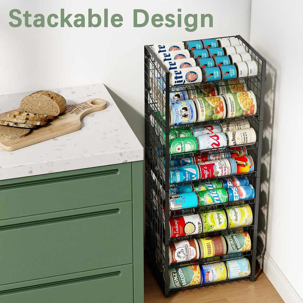 JKsmart 2-Tier Stackable Can Rack Organizer for Pantry, Adjustable Can Dispen...